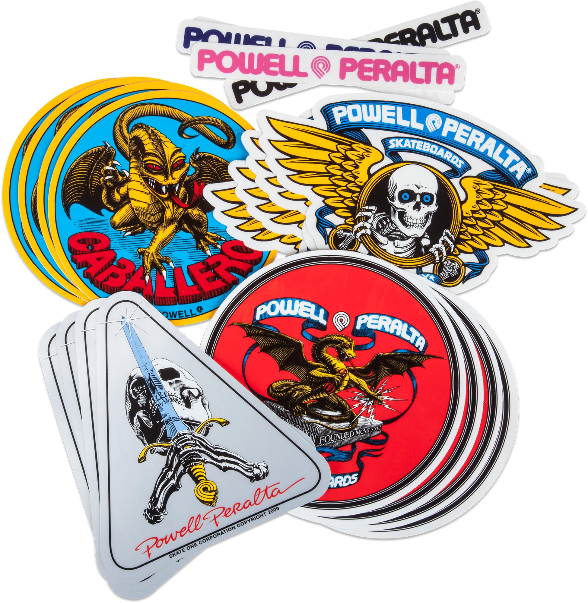 Stickers Powell Peralta lot de 20 autocollants assortis de skateboard et de glisse urbaine