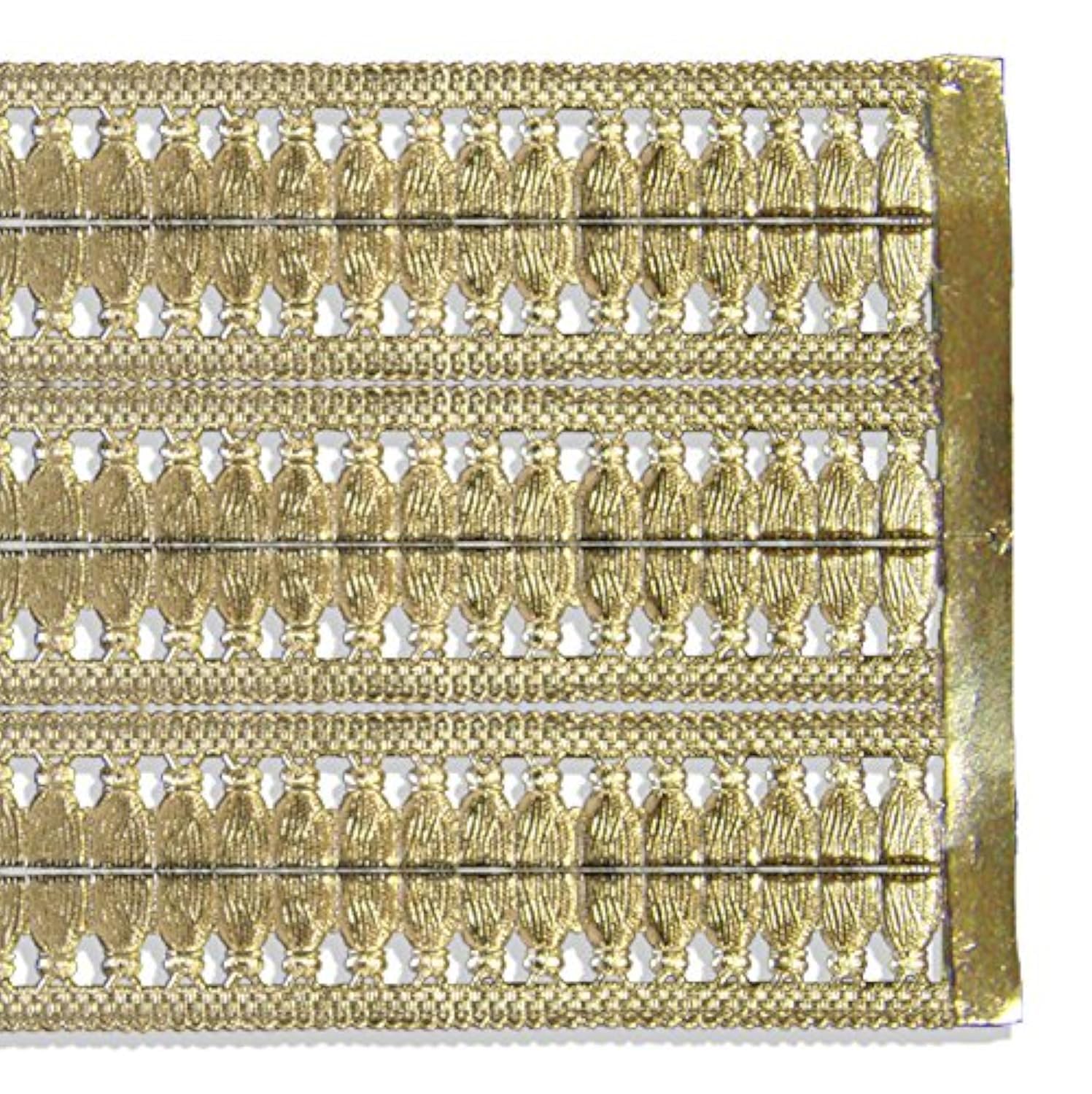 Kunze Dresden Trim Border Fringed Tassel Strips, 5/8-Inch, Gold