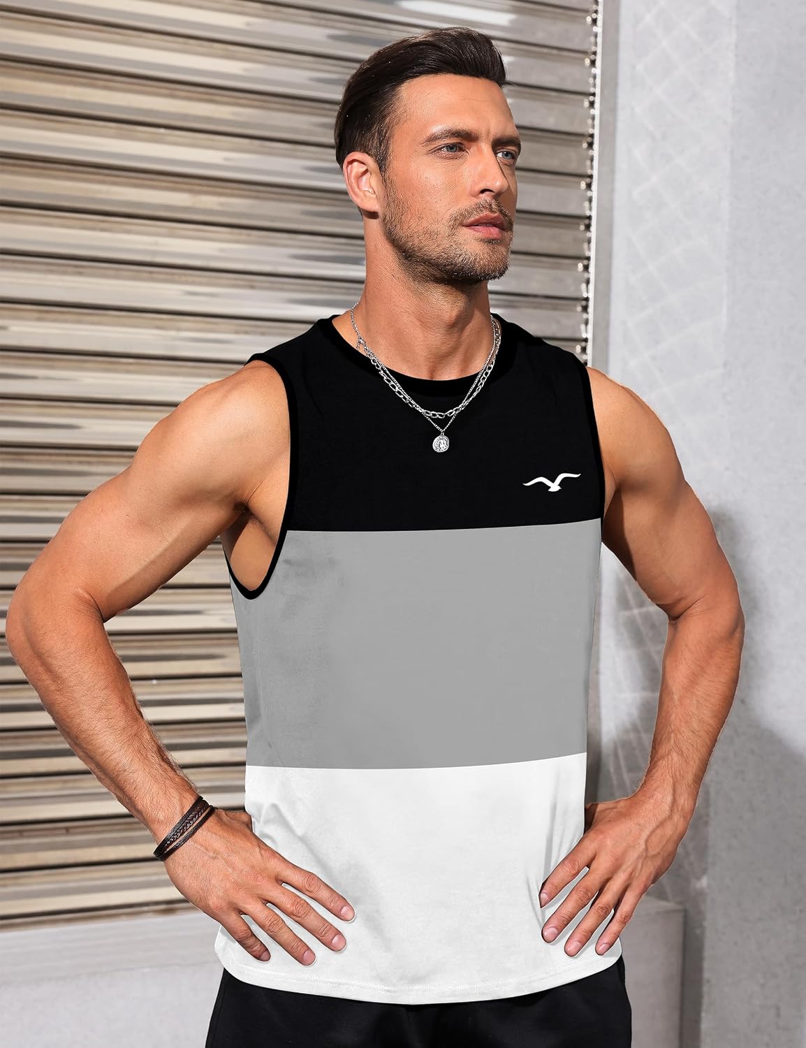 Mens Tank Tops Beach Summer Sleeveless Shirts Graphic Palm Tree Vacation Tanks Muscle Gym Tank Top