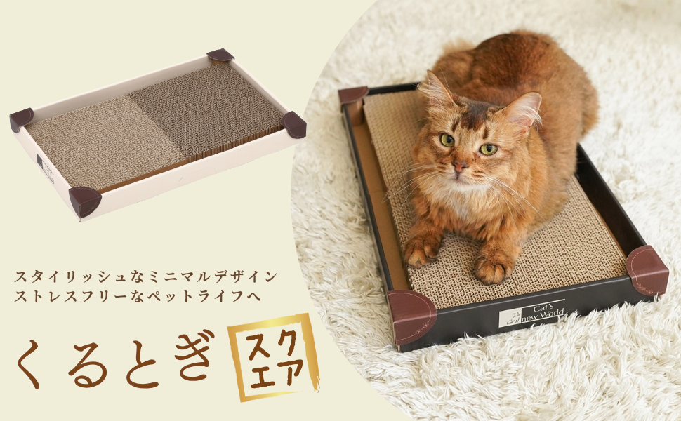 Amazon | Cat's new World くるとぎスクエア 猫の爪研ぎ 360°くるっと