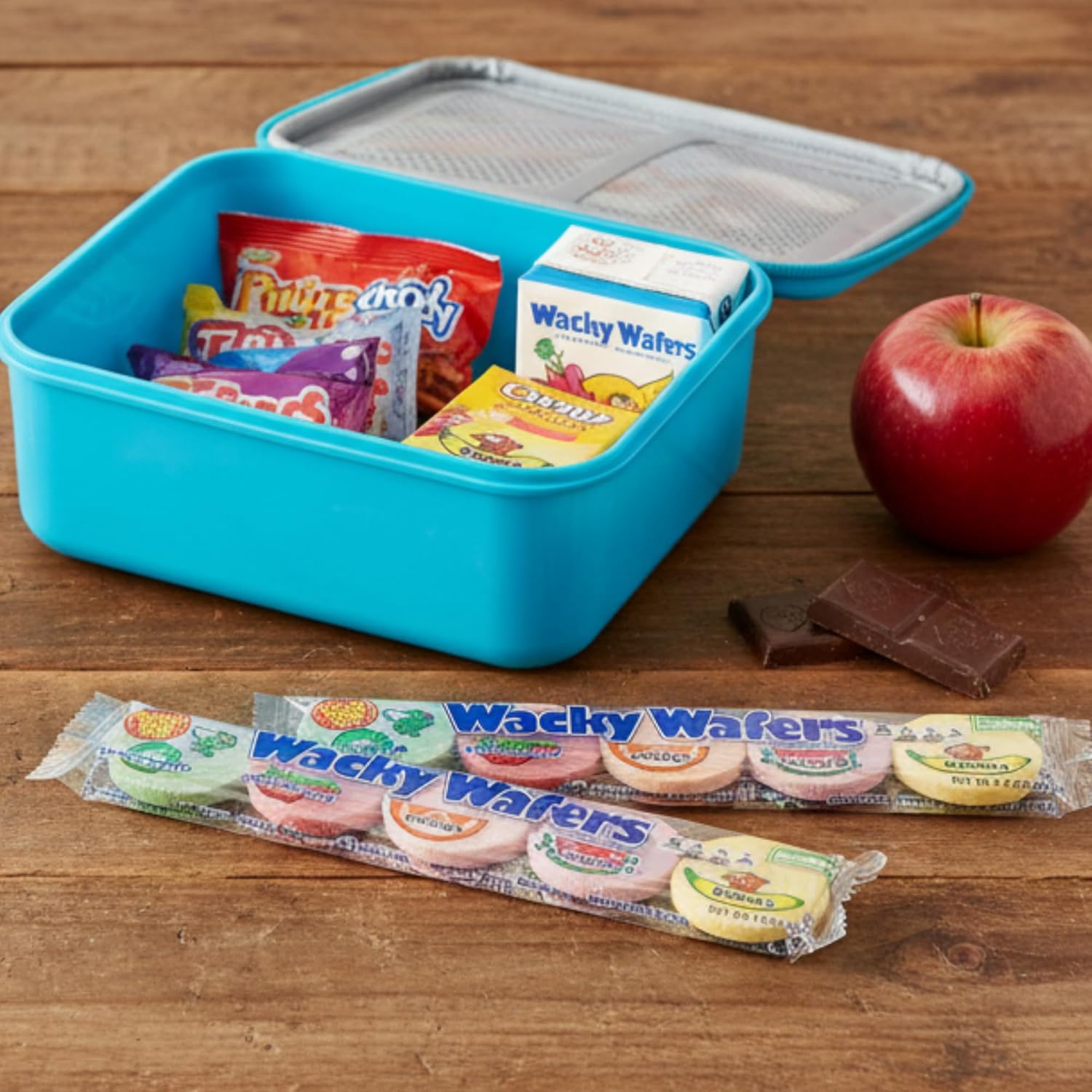 Wacky Wafers Candy 24pk Bulk Retro Old-Fashioned Nostalgic Candy, Fruity Sugar Wafers (Watermelon, Banana, Orange, Green Apple, Strawberry) (24)