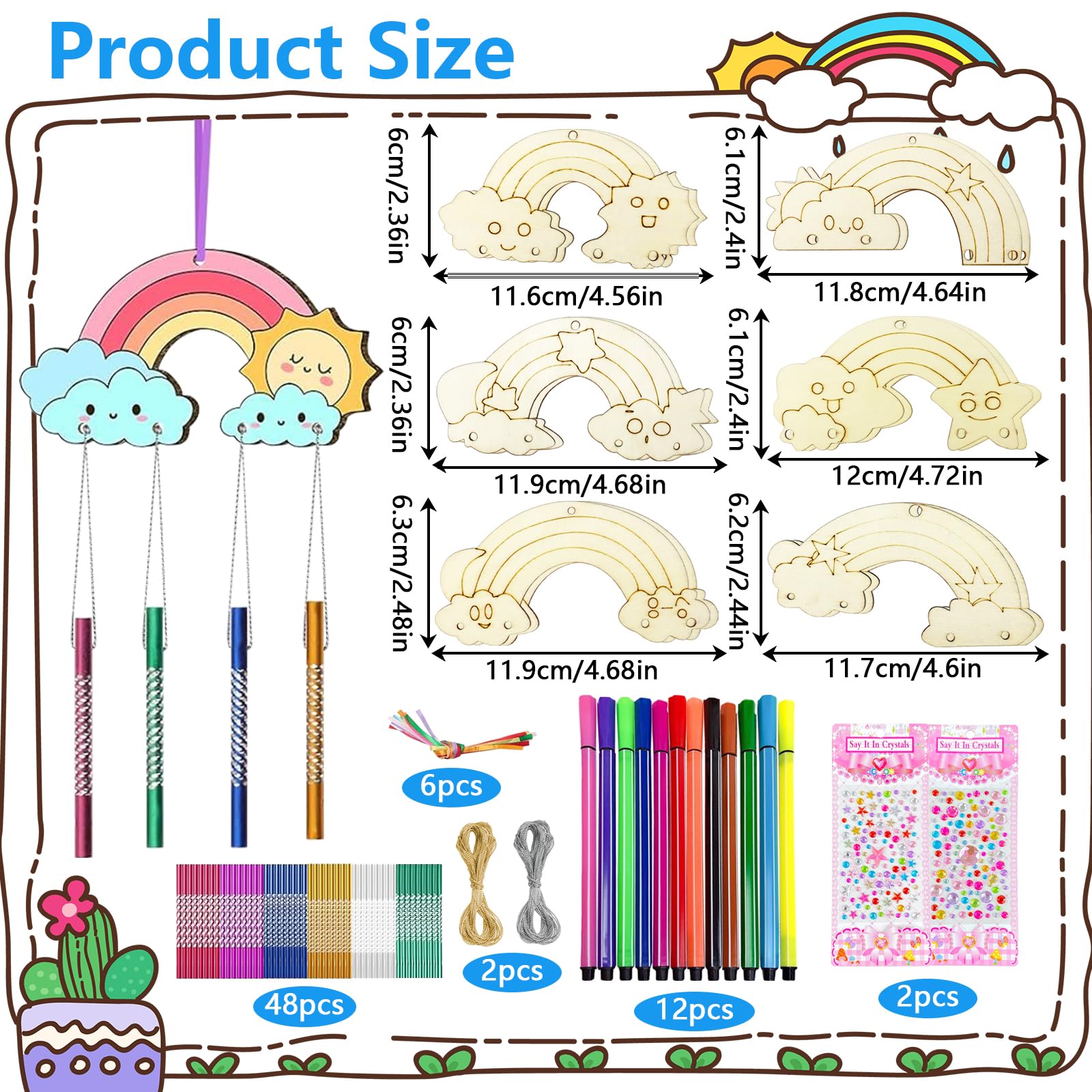 Zestaw 12 Rainbow Carillion Wiatr dla dzieci