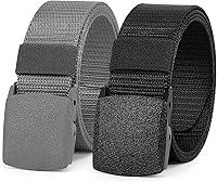 Vista 9 de WERFORU Cinturón de nailon para hombre, cinturón táctico militar, correa de lona para exteriores con hebilla de plástico