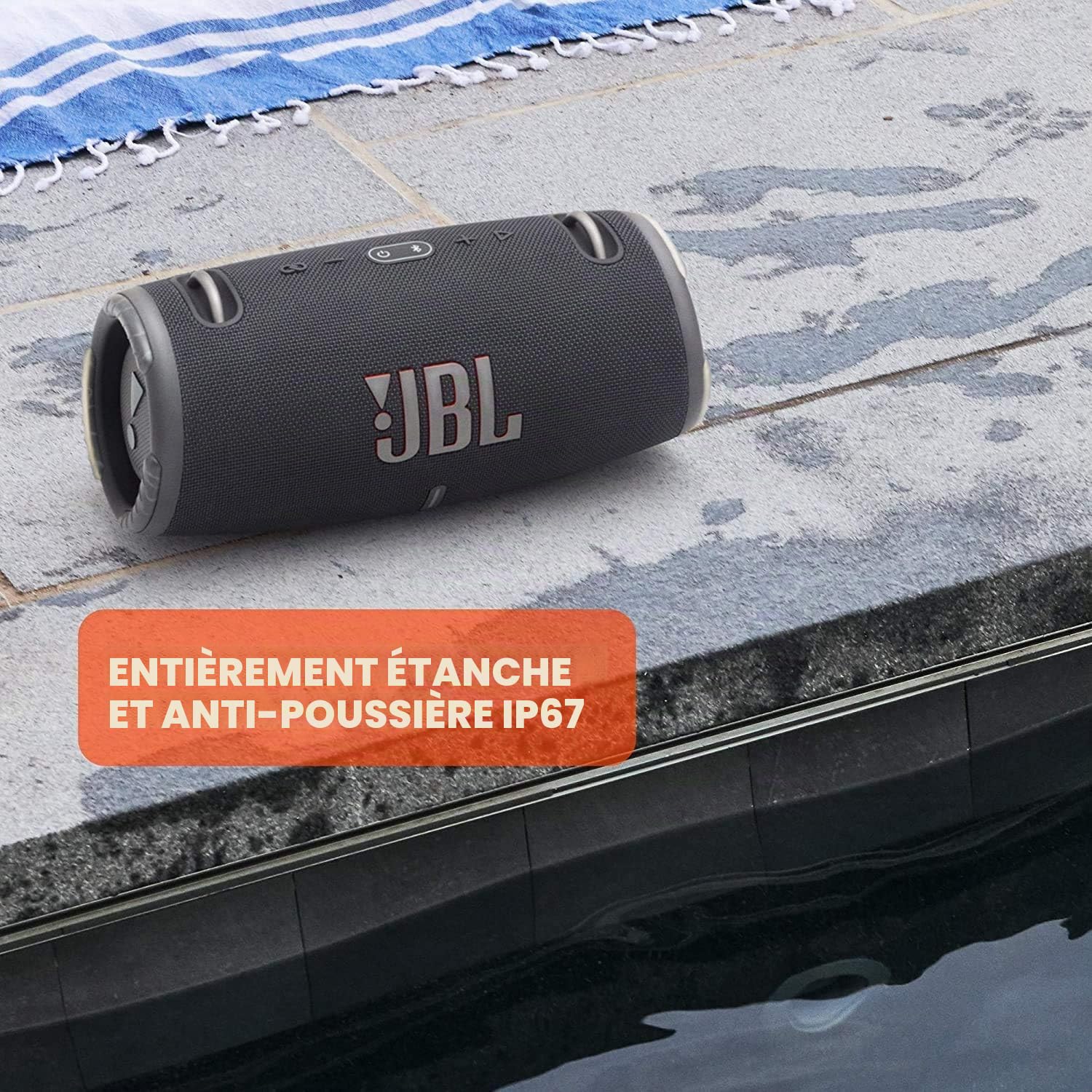 JBL Xtreme 3 Haut-parleur sans fil portable étanche Bluetooth avec câble de charge Noir