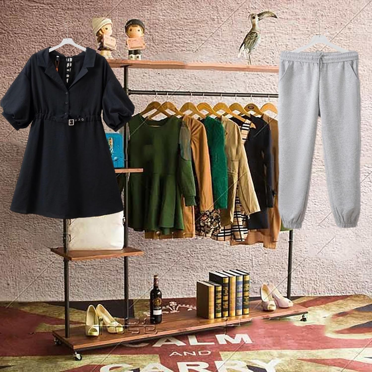 Dress Form Mannequin Hanger for Wedding Dresses and Skirts, Adjustable Body Shape Clothing Display, Wood Construction, Ideal for Fashion Showcase
