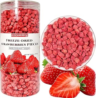 Premium Freeze Dried Strawberry Pieces - 5.29oz (150g) | 100% Natural, No Additives, Gluten Free | Perfect for Snacks, Baking, Cooking, Cereal, Smoothies or Recipe Ingredients