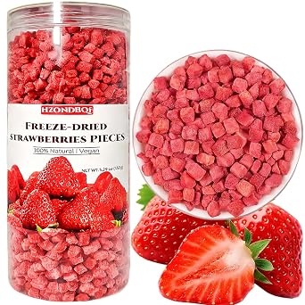 Freeze Dried Strawberry Pieces - 5.29oz | 100% Natural, No Additives | Gluten Free | Perfect for Premium Snacks, Baking, Cooking, Cereal, Smoothies or Recipe Ingredients