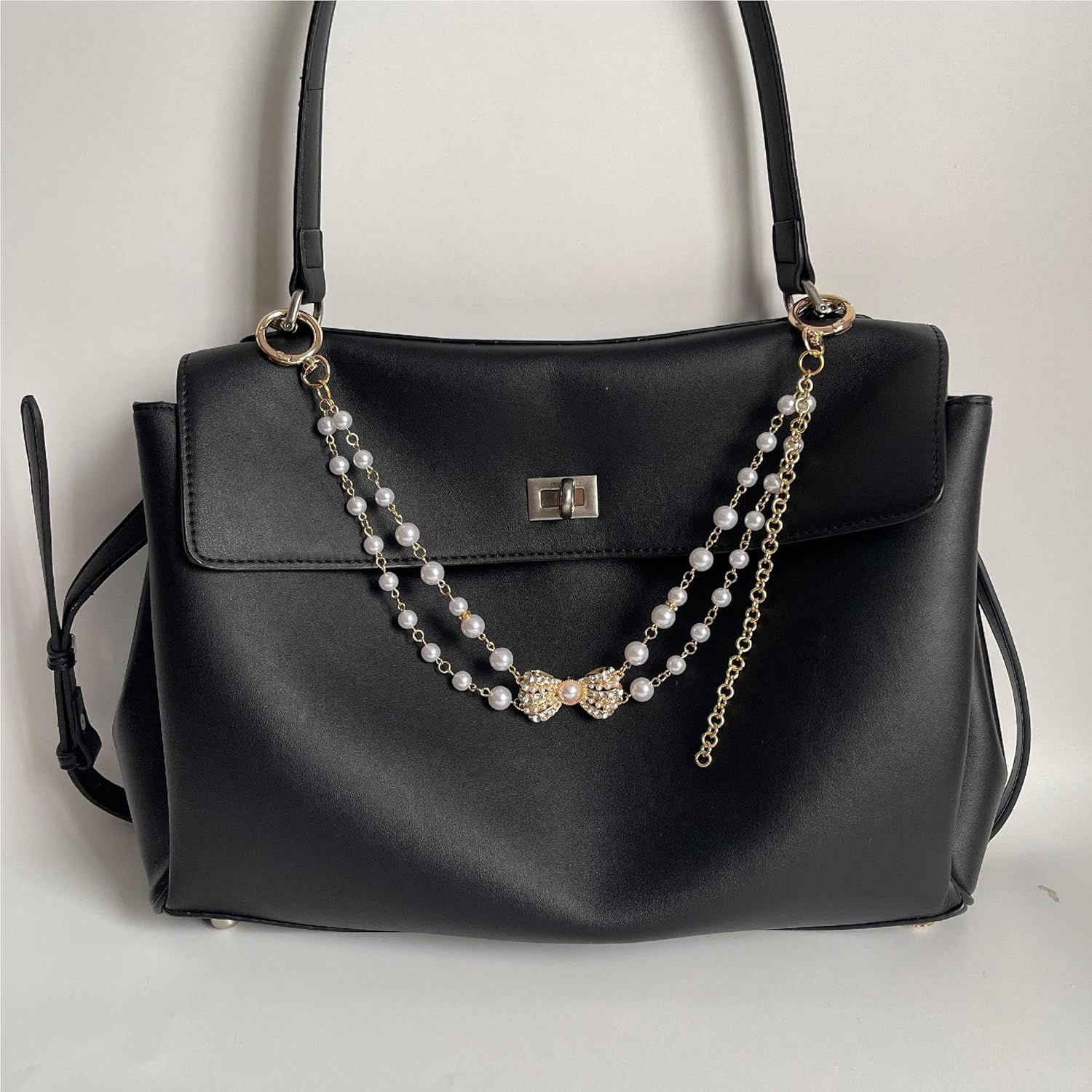 QTMY Pearl Chain Bow Boho Bag Charms Keychain for Handbag Purse Backpack Accessories for Bogg Bag,949 - Image 6