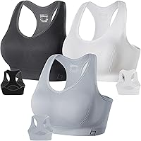 FITTIN Women's Racerback Padded Sports Bra - Seamless Support for Yoga, Gym, Workout, Fitness & More