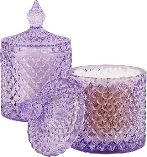 Miniatura 18 de rejomiik - Paquete de 2 tarros de vidrio para bastoncillos con tapa, frascos de apothicaria con tapa para dispensadores de envases de baño