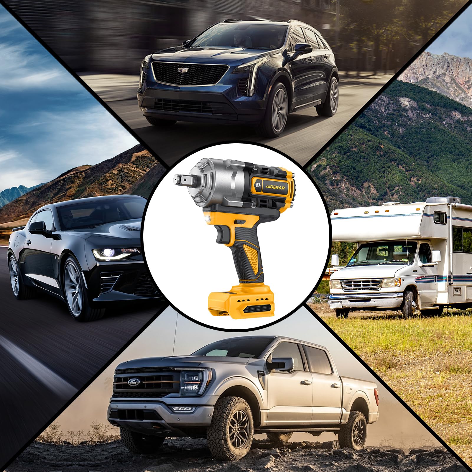 Avvitatore a impulsi per batteria DeWalt, 1328Ft-Lbs (1800N.m) Avvitatore a percussione, pistola a percussione da 1/2", utensile elettrico a 3 velocità ad alta coppia per rimozione pneumatici