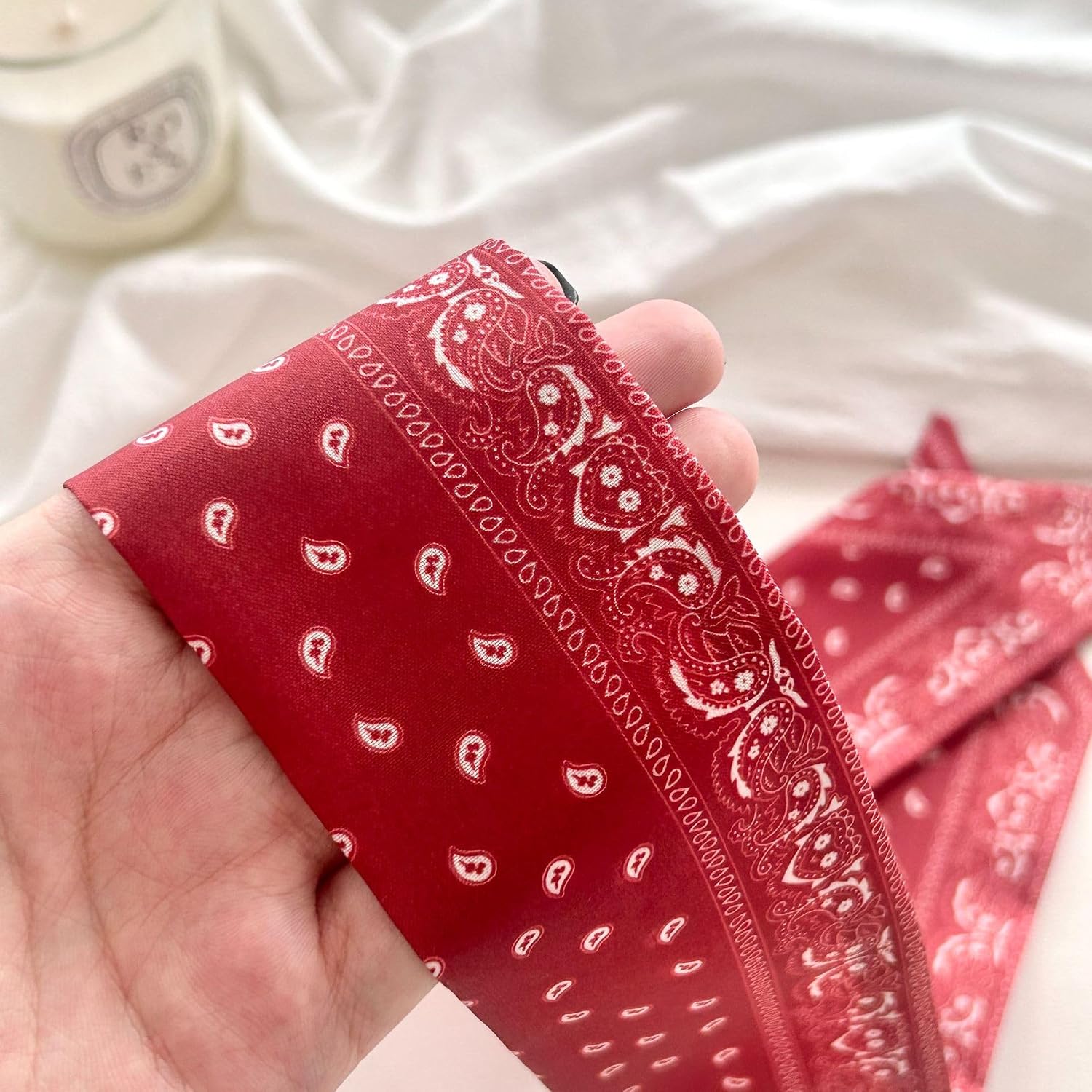 4 Pcs Bag Handbag Handle Ribbon Hair Head Band Neck Scarf For Hair Fashion Skinny Scarves For Women Gift