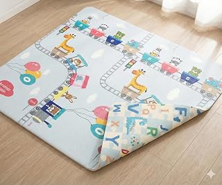 TinyPlay Animal Train Reversible Baby Play Mat, Baby Playmat for 0–3 Years Thick 0.6 cm, Waterproof Play Mat for Babies 0–... Price In India