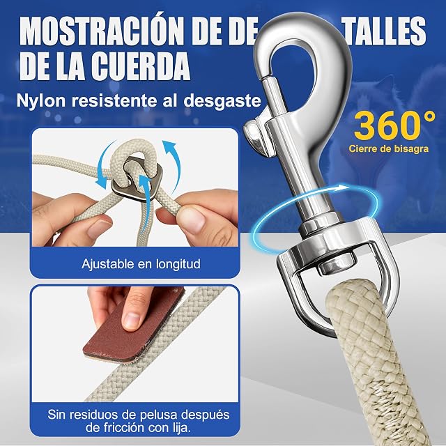 Foto 6 de 7 de Arnés para Gatos con Correa 255cm XXS (Pecho 27-34cm) Beige
