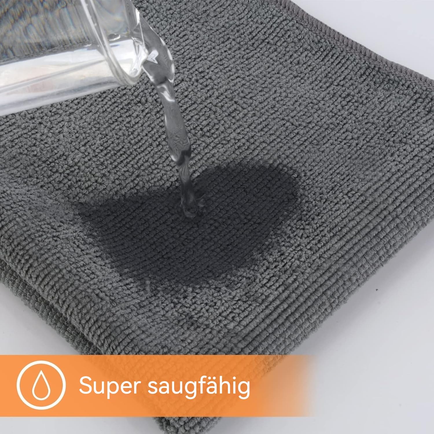 10 Chiffons Microfibre Noirs 30×30 Cm – Torchons Cuisine Super Absorbants, Sans Peluche, Multi-Usages