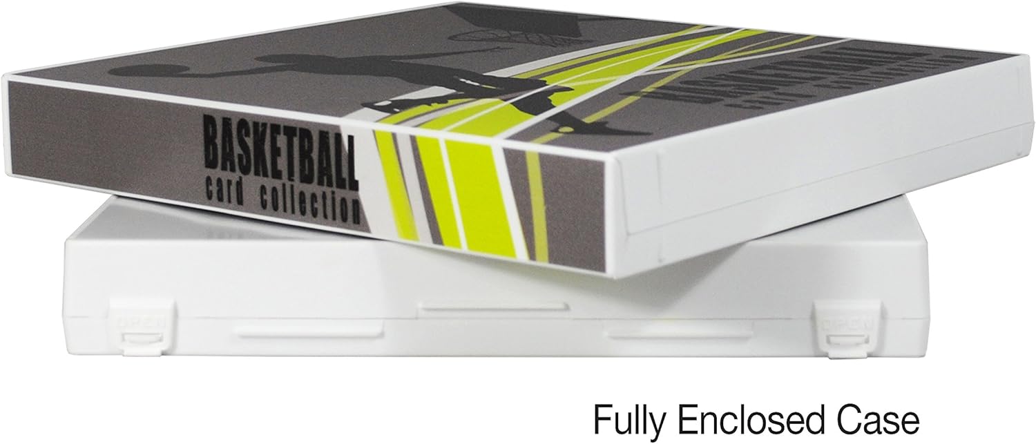 Unikeep Basketball Themed Trading Card Collection Binder Complete With 10 Nine Pocket Trading Card Pages. Fully Enclosed Case with a Locking Latch to Keep Cards Secure (Shadow, Poly Ring)