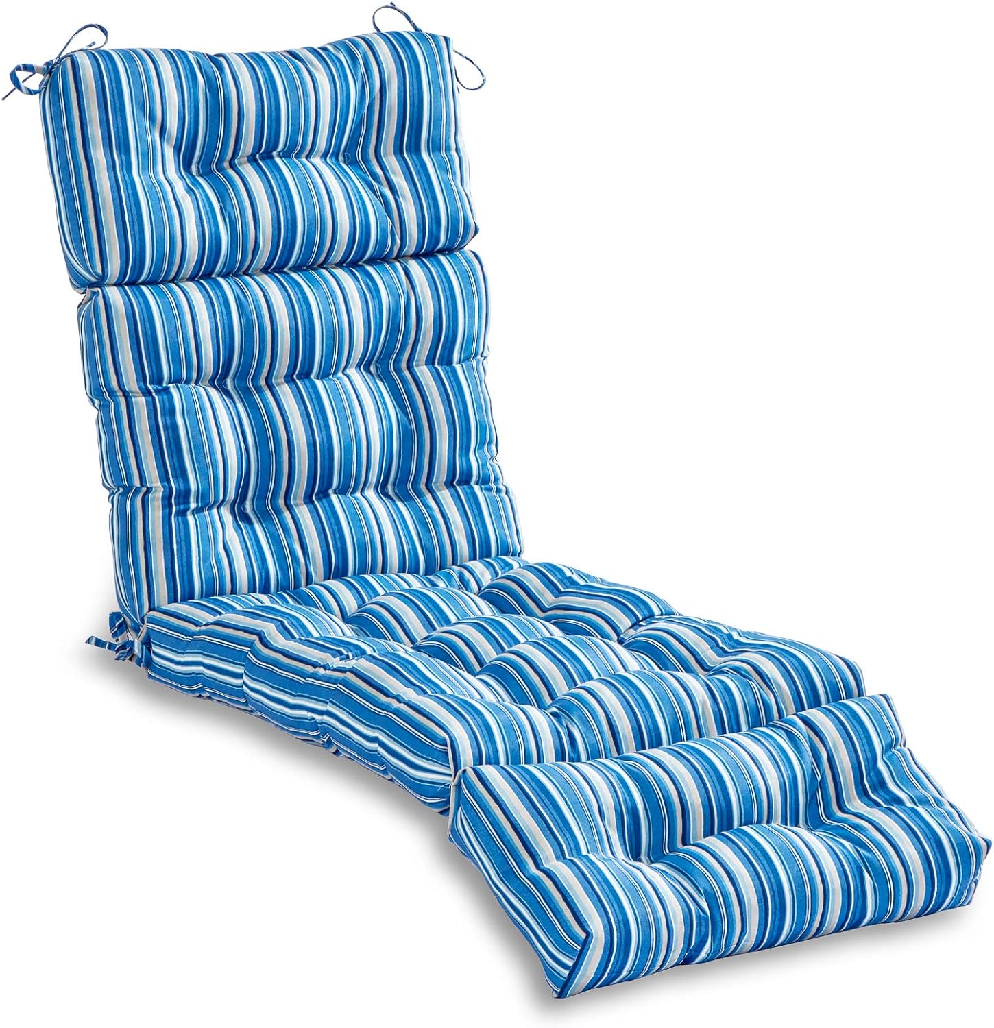 South Pine Porch Outdoor 72x22-inch Chaise Lounge Chair Cushion, 1 Count (Pack of 1), Sapphire Stripe
