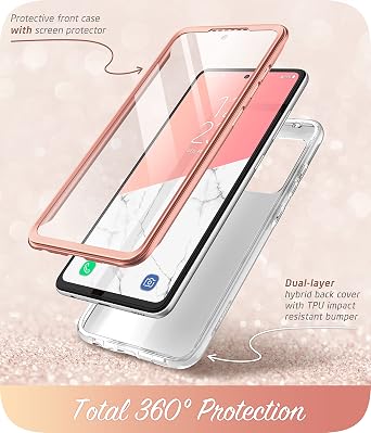 i-Blason Cosmo Series Case for Samsung Galaxy A33 5G (2022), Slim Stylish Protective Bumper Case with Built-in Screen Protector (Marble)