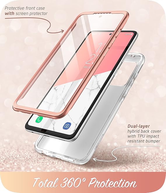 i-Blason Cosmo Series Case for Samsung Galaxy A33 5G (2022), Slim Stylish Protective Bumper Case with Built-in Screen Protector (Marble)
