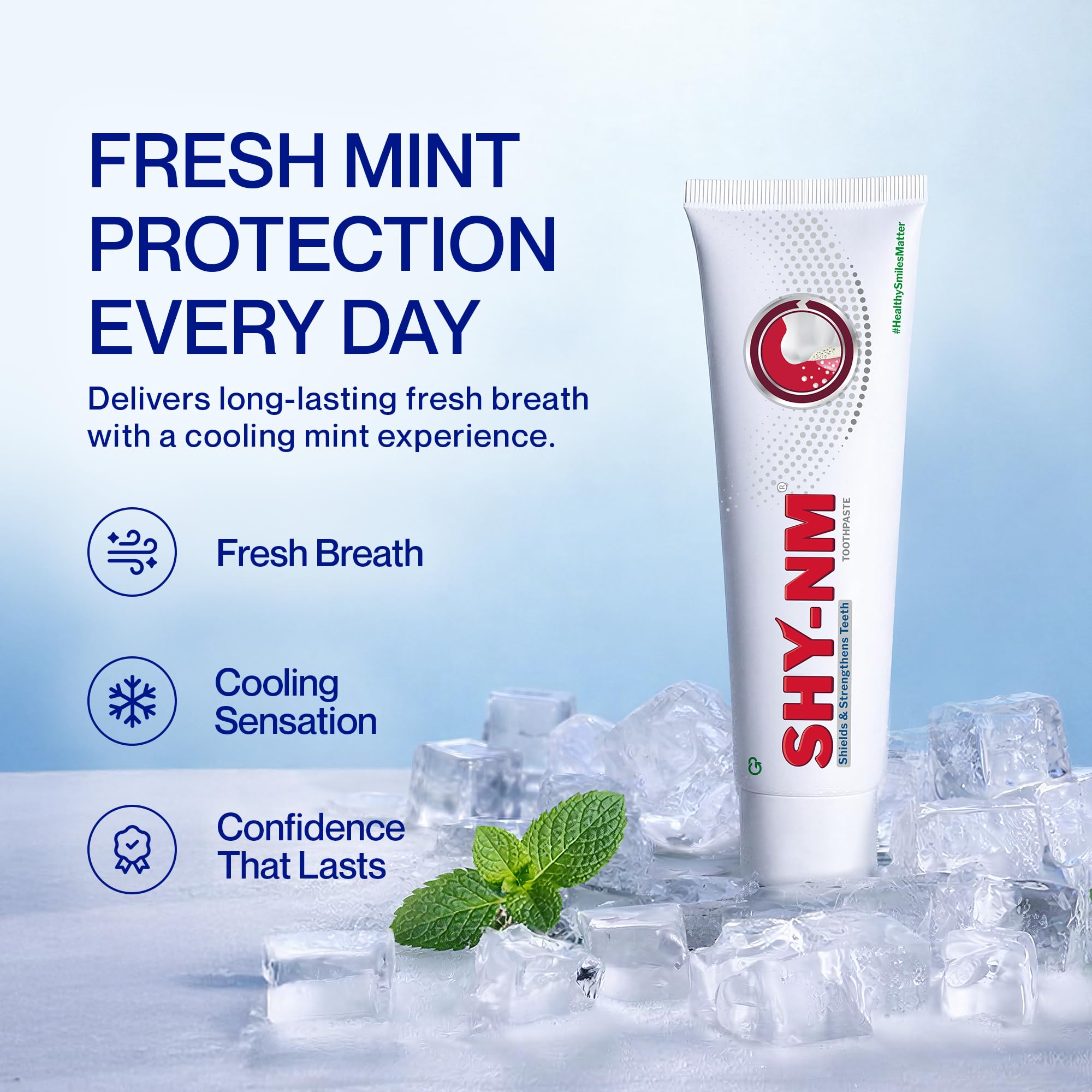 SHY-NM Toothpaste, Fresh Mint, Vegan-Friendly | Pack of 6 (100g) product image 6