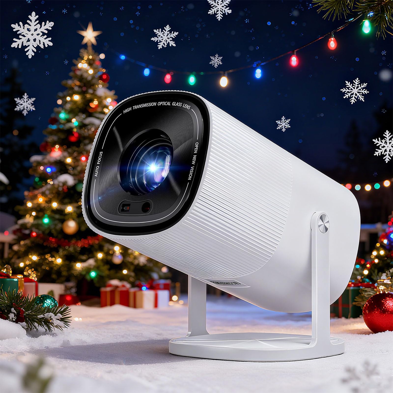 Mini Projector, Support 4K 1080P Portable Projector with WiFi and Bluetooth, Boldever Smart Projector Netflix-Officially-Licensed, TOF Auto Focus & Keystone 5W Speaker Portable Proyector