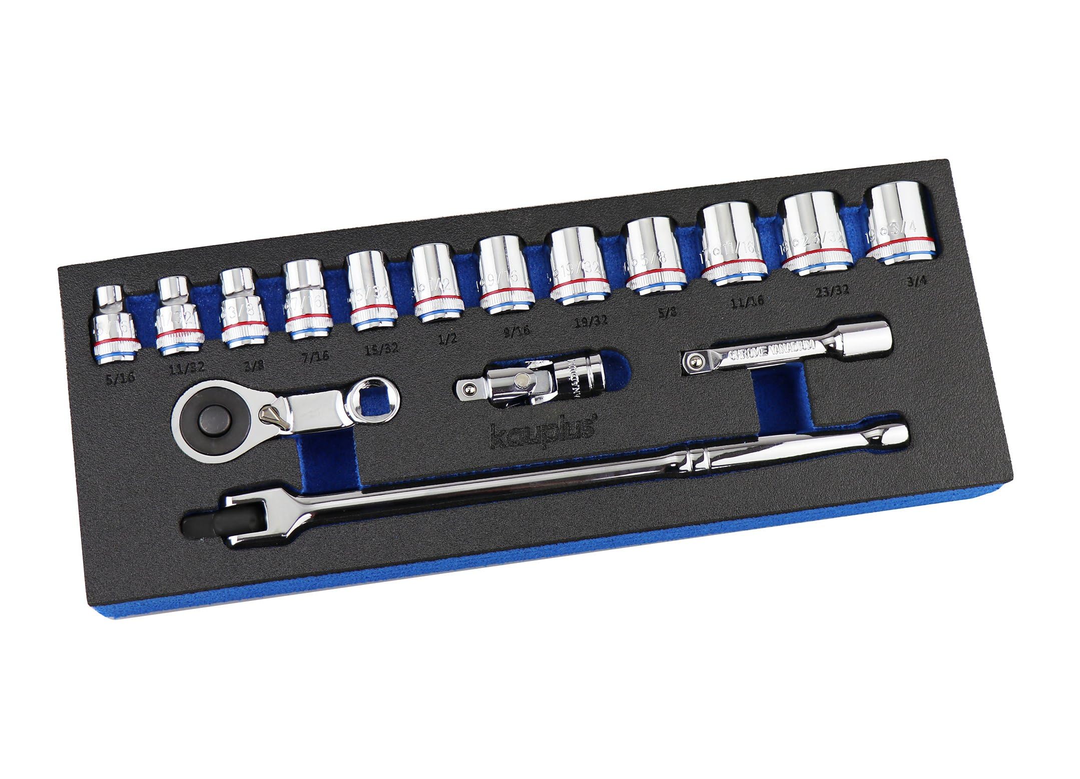 Jeu d'outils à douilles 3/8" mécanique coffret cliquet 120 dents vissage métrique SAE