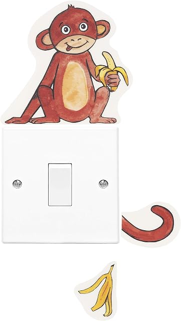 Monkey Wall Sticker Light Switch Sticker for Children's Rooms or Nurseries Kids Decoration (Monkey)