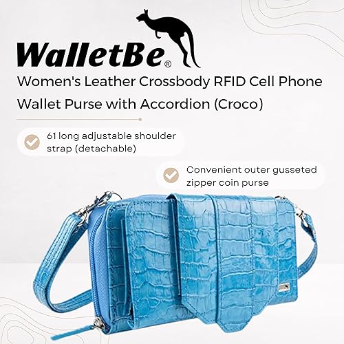 Vista 2 de Mini bolso cruzado de cuero para mujer con bloqueo RFID Pebbled