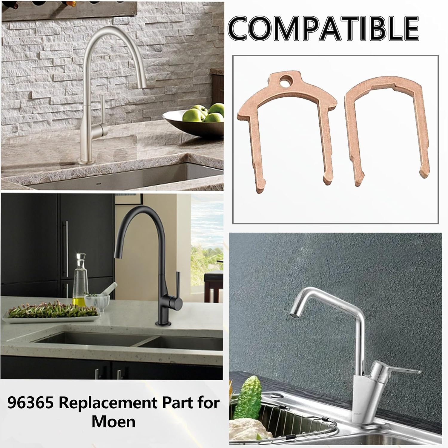 96365 Retainer Clips fits for Moen Tub/Shower Valve Retainer 4-Pack | for Moen 1200 and 1225 1225B Single-Handle Cartridge Retainer（Not Applicable for 1222 Shower Cartridge)