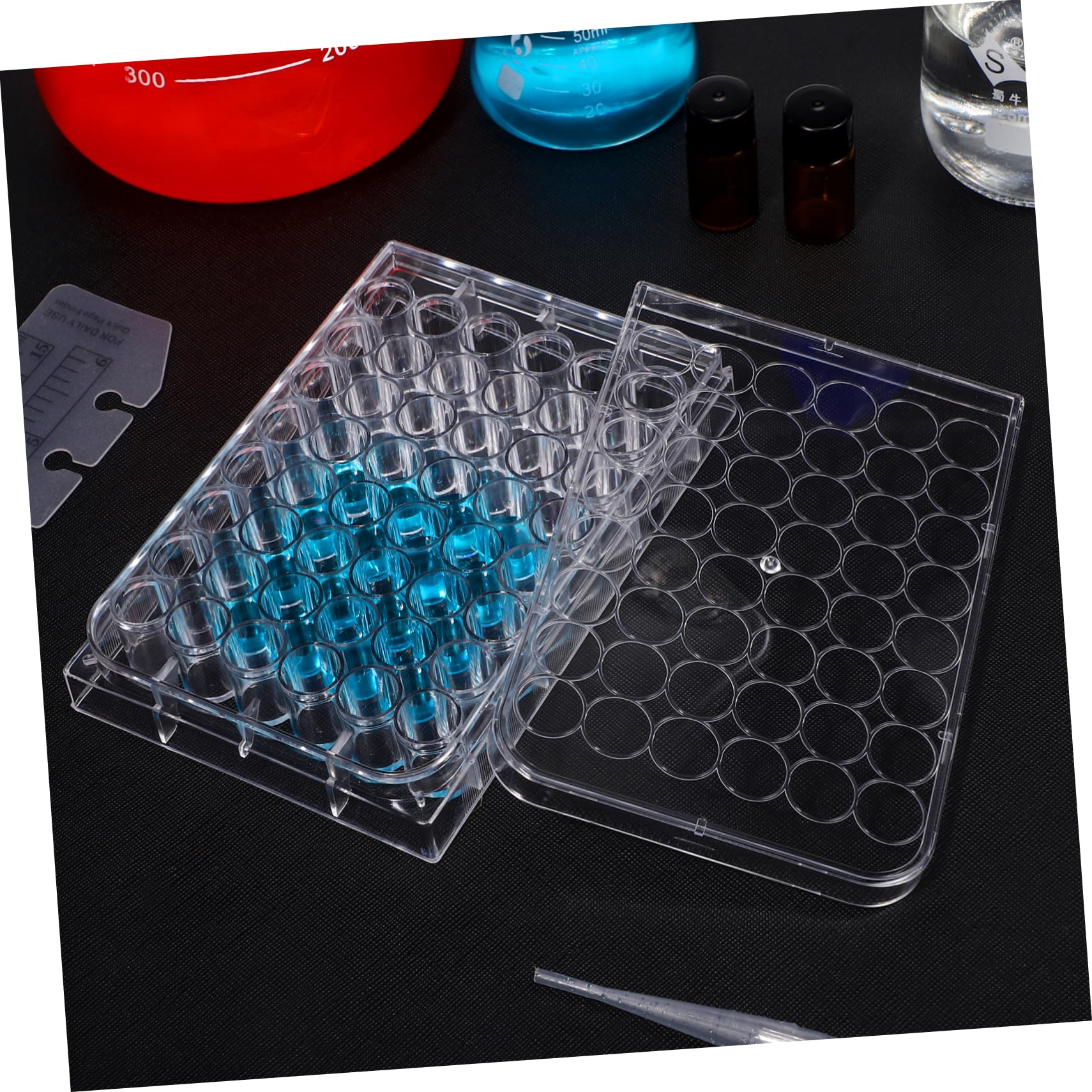 ULTECHNOVO 10pezzi Piastra Per Coltura Cellulare Trasparente Da Pozzetti Con Coperchio Stabile Strumento Per Esperimenti Di Laboratorio e Coltura Tissutale