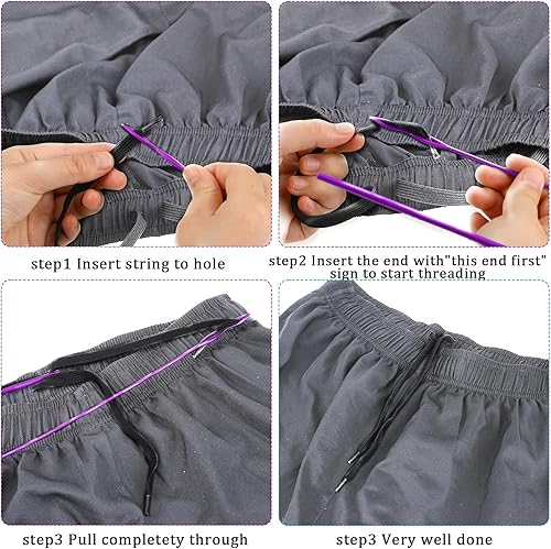 Miniatura 5 de Kit de 8 lazos de costura, pinzas de metal flexibles, herramientas de repuesto con cordón para cinturones de tela, tiras, sudaderas, pantalones