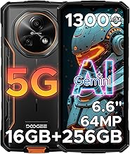 DOOGEE Fire 7 Rugged Smartphone 5G Android 15, 16GB+256GB/2TB Mobile Phone, 13000mAh Unbreakable Phone, Gemini AI 64MP+16MP Rugged Phone, MTK 6300 Octa Core/Dual SIM/NFC/GPS/IP68/BT5.2