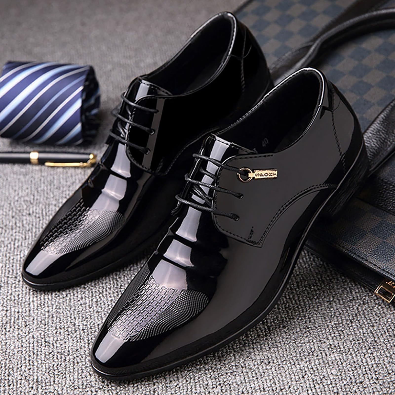 Scarpe Eleganti Oxfords Laces per Gli Uomini Derby di Nozze Scarpe da Affari Formali Brogues