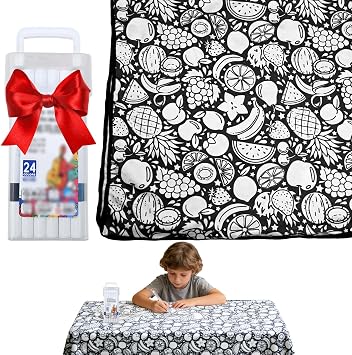 GDGJWL DIY Color Your Own Blanket with 24 Washable Markers, Customizable Fuzzy Velvet Blanket for Creative Personalization, Artistic Home Decor & Cozy Gift Idea