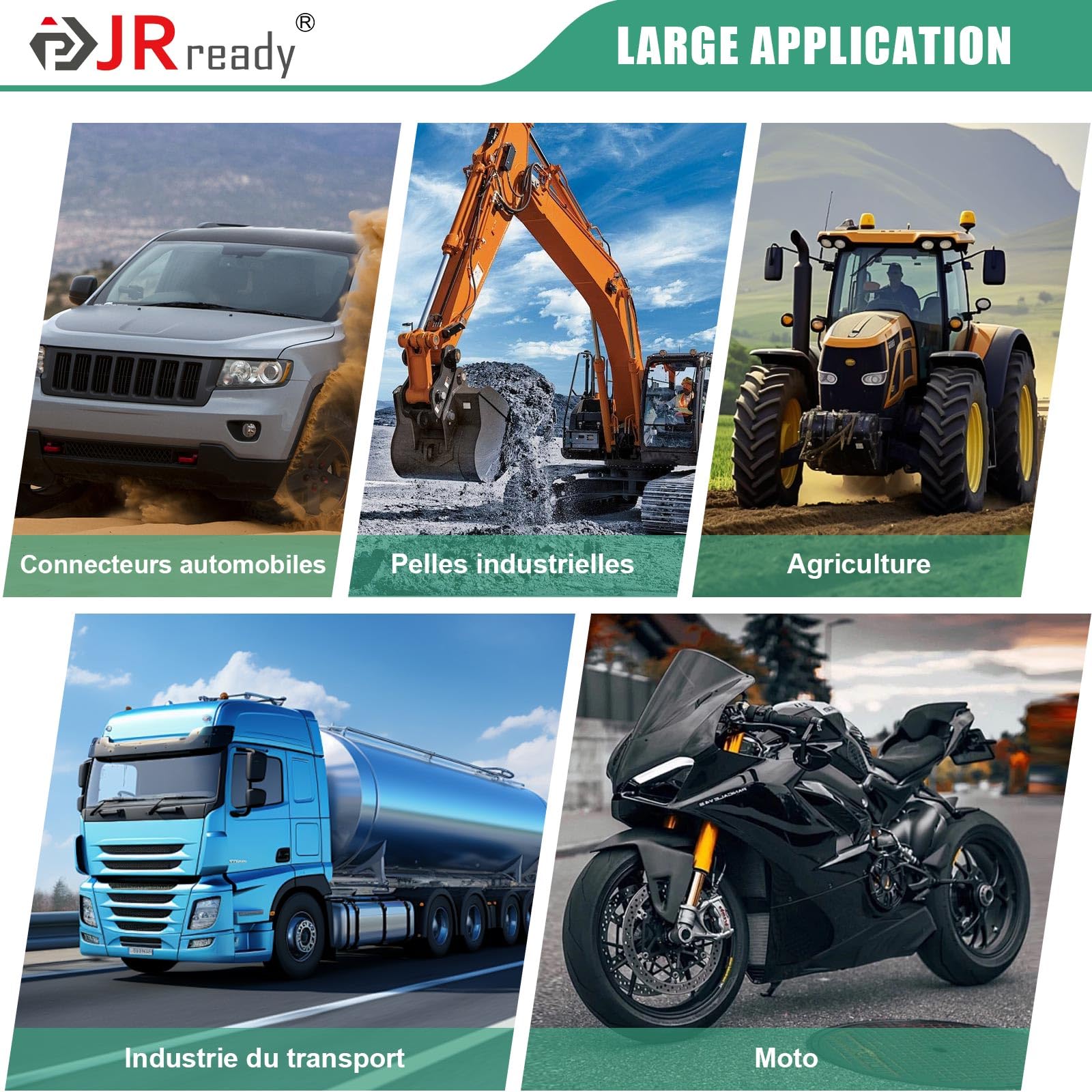 JRready JRconDRK24A20-02 Extracteurs de Broches, Auto Terminals Enlèvement Outil Kit Extracteur de Cosses Connecteur pour le transport ferroviaire, pour les connecteurs Han D/WAIN/Harting/Weather-Pack