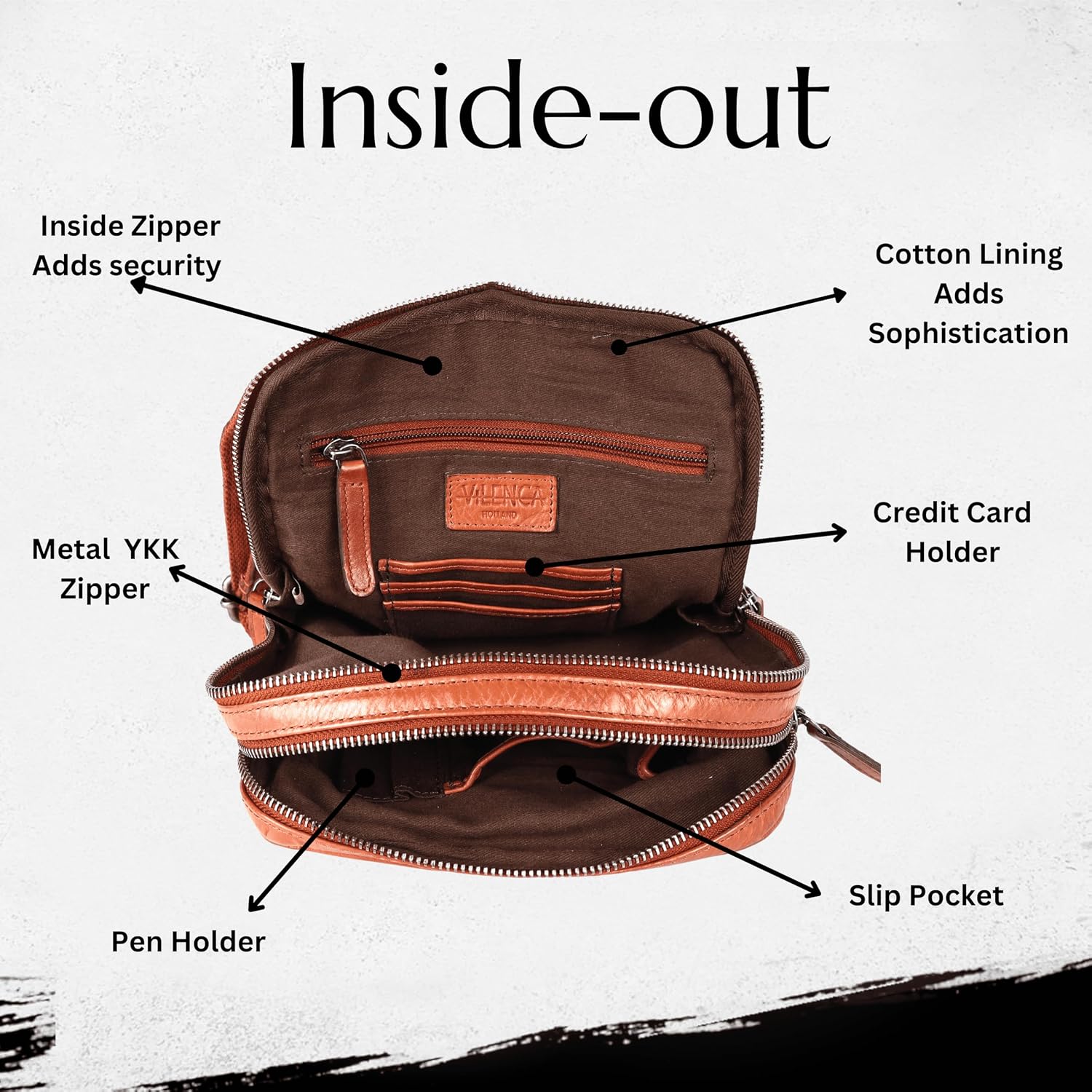 Genuine Italian Leather Shoulder Crossbody Sling Bag for Men - Adjustable Strap for Office, Travel, Casual & Hiking