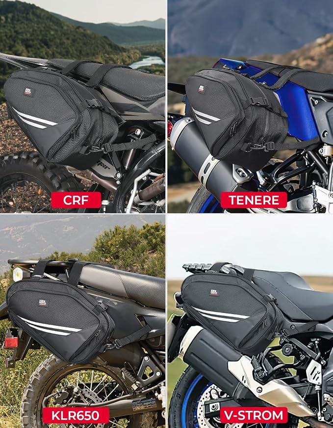 Alforjas para moto con cubiertas impermeables 20L miniatura 7