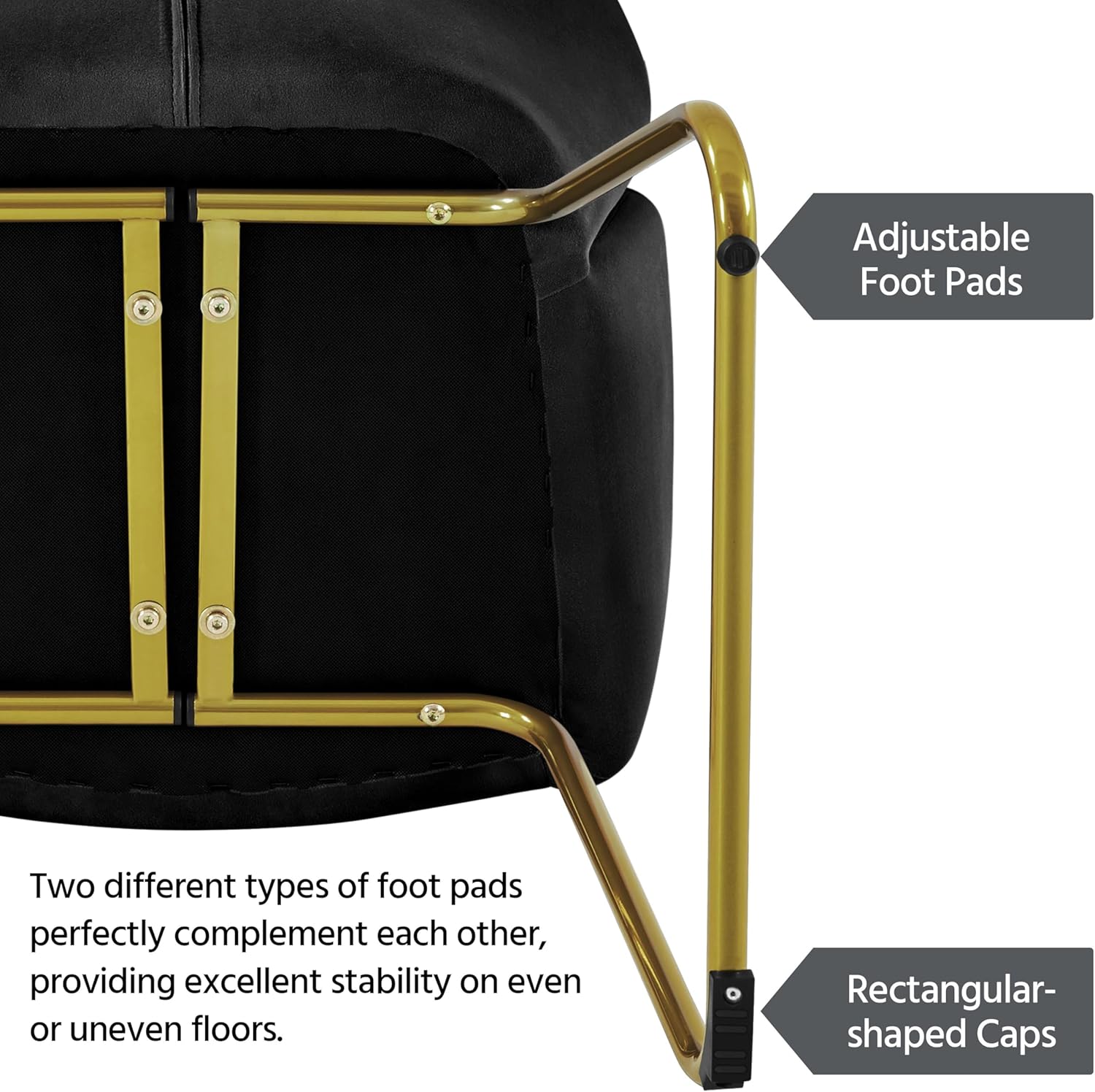 Yaheetech Velvet Living Room Chair, Flower Shaped Armchair with Golden Legs, Upholstered Side Chair for Vanity Room Living Room Kitchen Dining Room, Set of 2, Black