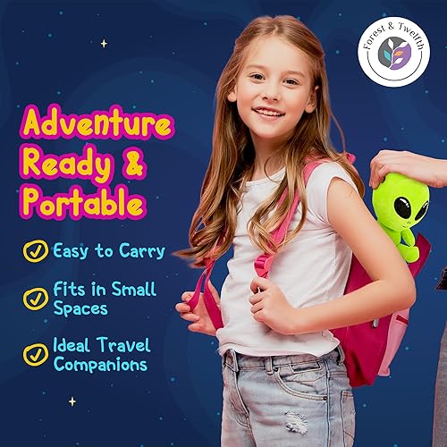 Miniatura 4 de Forest & Twelfth Peluche de alienígena de 7 pulgadas, adorable juego de 3 peluches de criaturas espaciales para niños, recuerdo de fiesta,