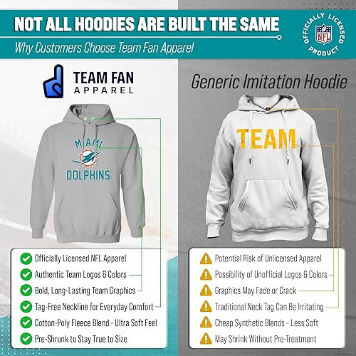 Miniatura 63 de Team Fan Apparel - Sudadera con capucha para adultos de NFL Gameday, mezcla de algodón y vellón de poliéster, abrígate y representa a tu