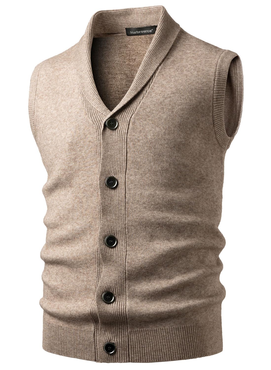 Chalecos de Punto para Hombre Jerséis sin Mangas Cárdigan con Botones