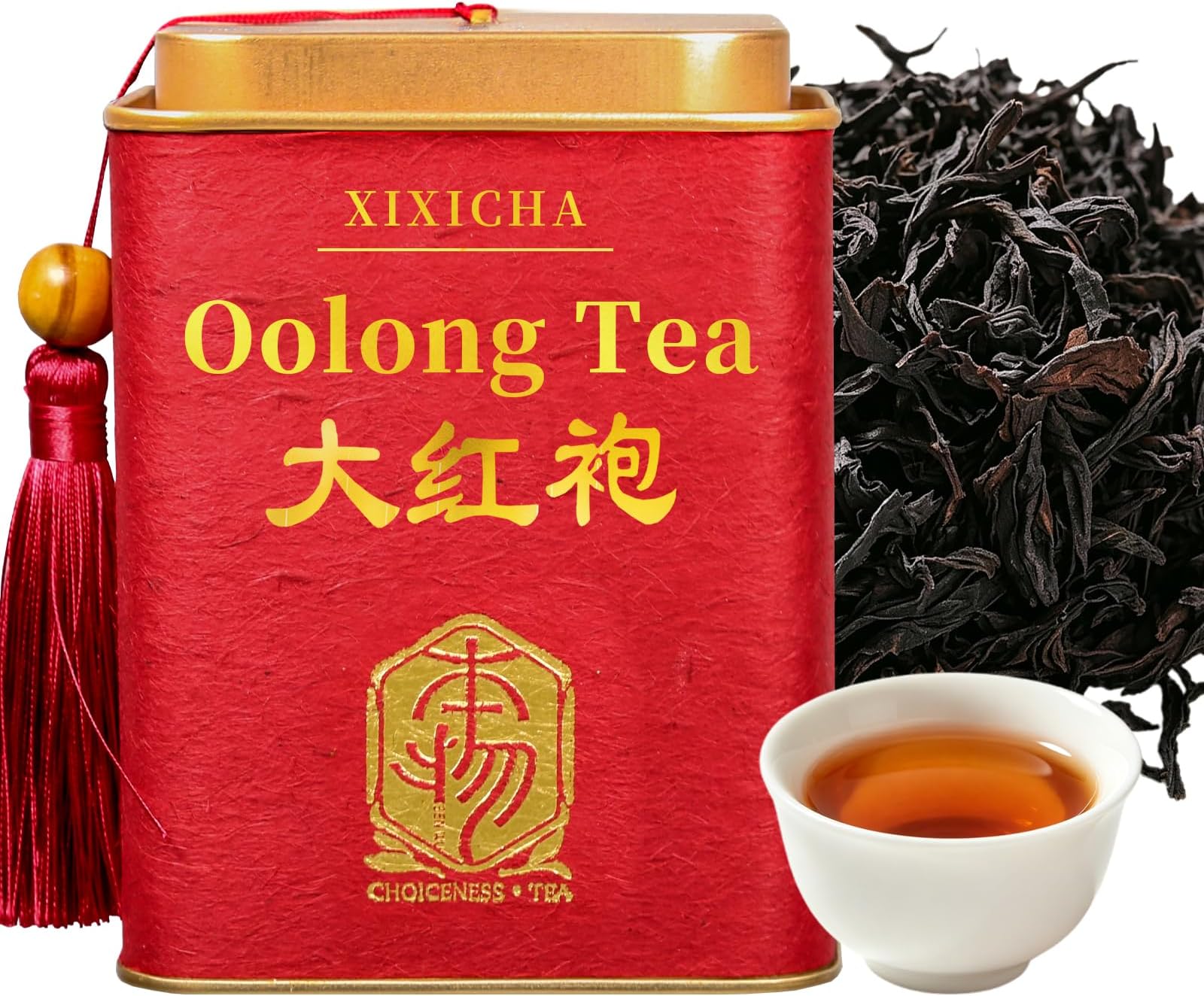 XIXICHA Dahongpao Oolong Tea 4.23oz (120g) China Wuyi Mountain Big Red Robe Oolong Tea Natural Loose Leaf Tea Strong fragrance Flower Fragrance Chinese Tea（96 cups） 特级大红袍 乌龙茶 中国功夫岩茶