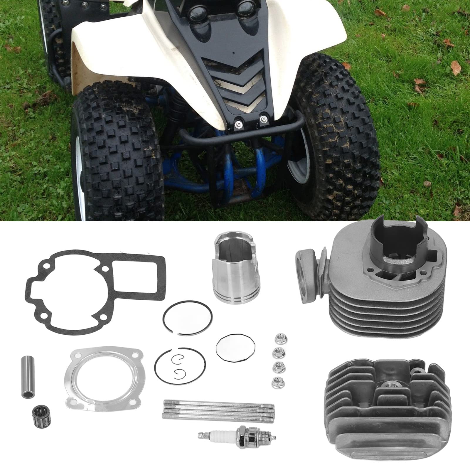 Motore 50Mm Cilindro Pistone Testa Guarnizione Anello Top End Kit 11210 40B01 Sostituzione per Suzuki Quadsport Lt 80 Lt80 1987-2006