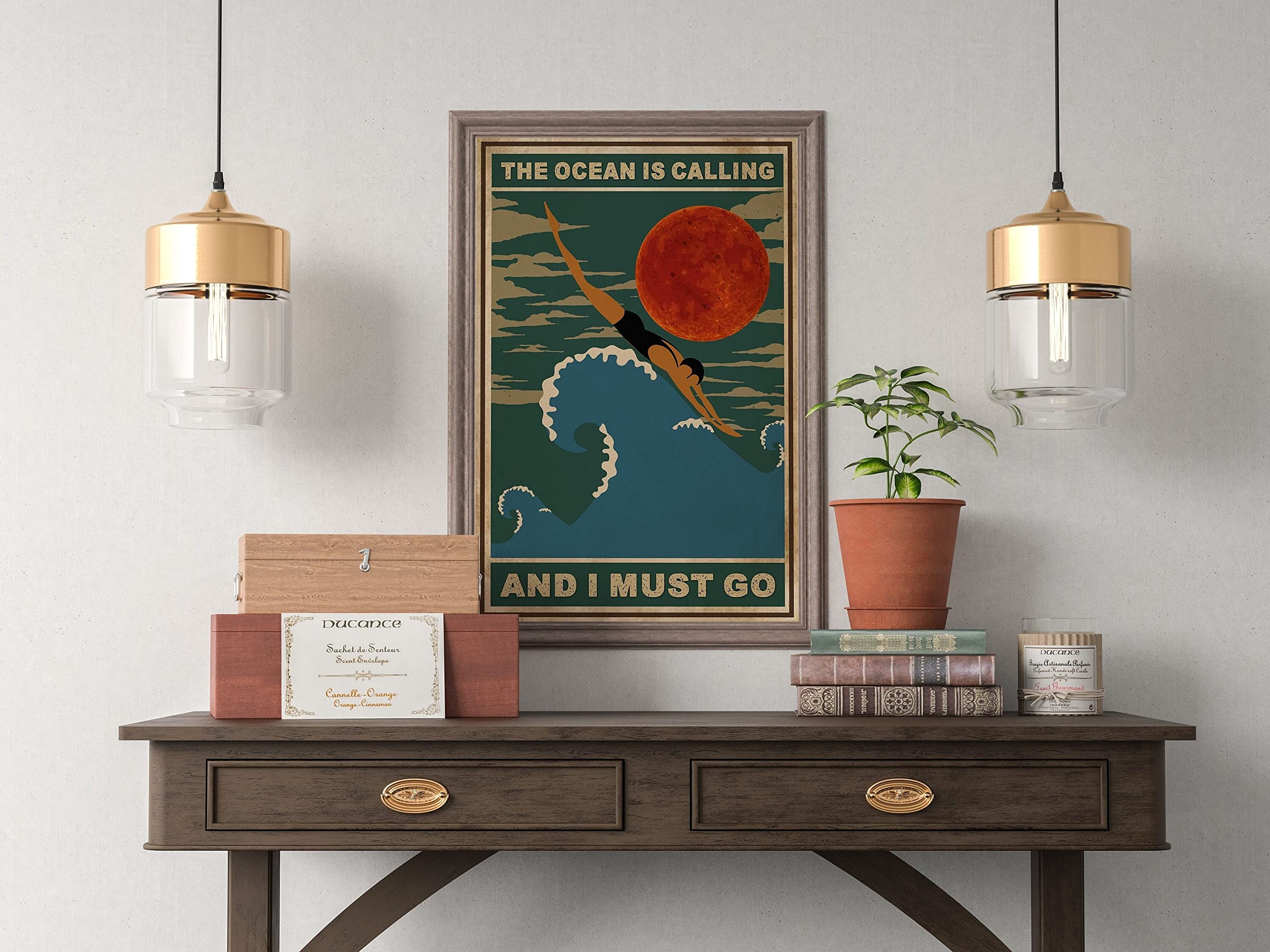 Bioprocess Love Swimming Poster Swimming Poster The Ocean Is Calling And I Must Go Poster Ocean Lovers Gift Love Ocean Gift Plaque Wall Decor Poster Metal Sign 8X12 Inches