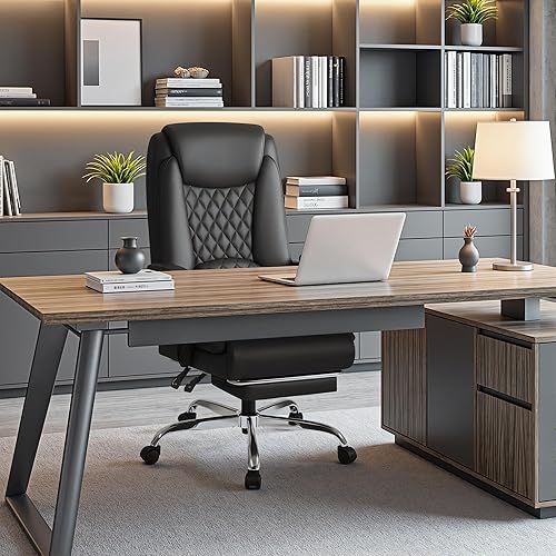 Miniatura 2 de Homall Silla ejecutiva de oficina en casa con soporte lumbar, silla de oficina ergonómica ajustable de respaldo alto, silla de oficina reclinable