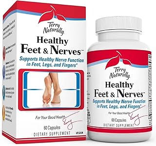 Terry Naturally Healthy Feet & Nerves - 60 Vegan Capsules - Nerve Function Support Supplement - Contains B Vitamins, Alpha-Lipoic Acid (ALA) & Boswellia - Non-GMO, Gluten Free - 30 Servings