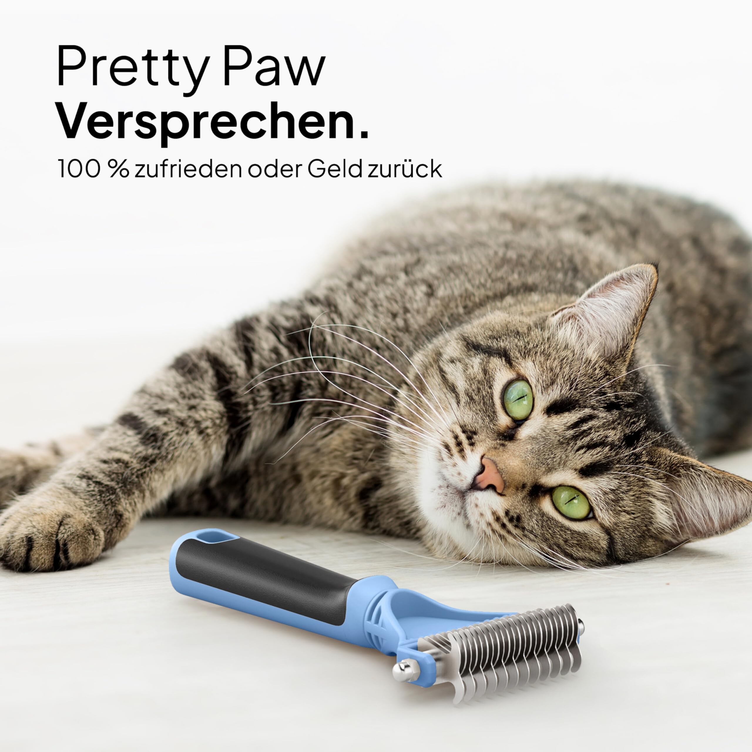 Pretty Paw Katzenbürste für empfindliche Katzen – Schonende Fellpflege mit Massageeffekt für Kurzhaar & Langhaar