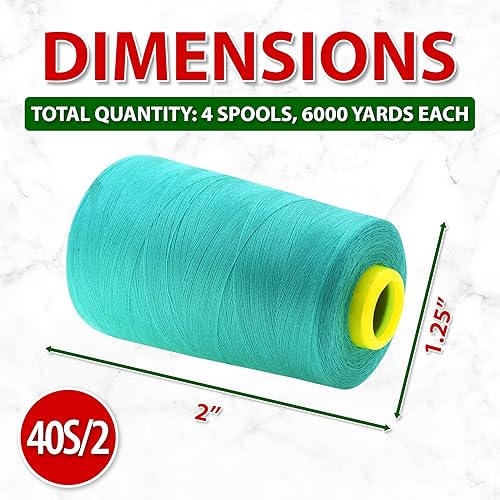 Vista 433 de Mandala Crafts - Hilo de coser multiusos de poliéster para máquina de coser de sarga, sobrehilado, acolchado Beige