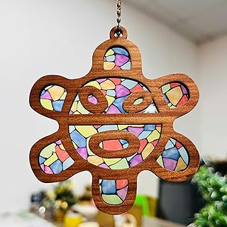 Taino Sol Car Charm Hanging Accessories, Puerto Rico Symbol Suncatcher Christmas Ornaments for Tree, Colorful Boricua Ornament, Unique Birthday Gifts for Family, Boss, Puerto Rican, Housewarming