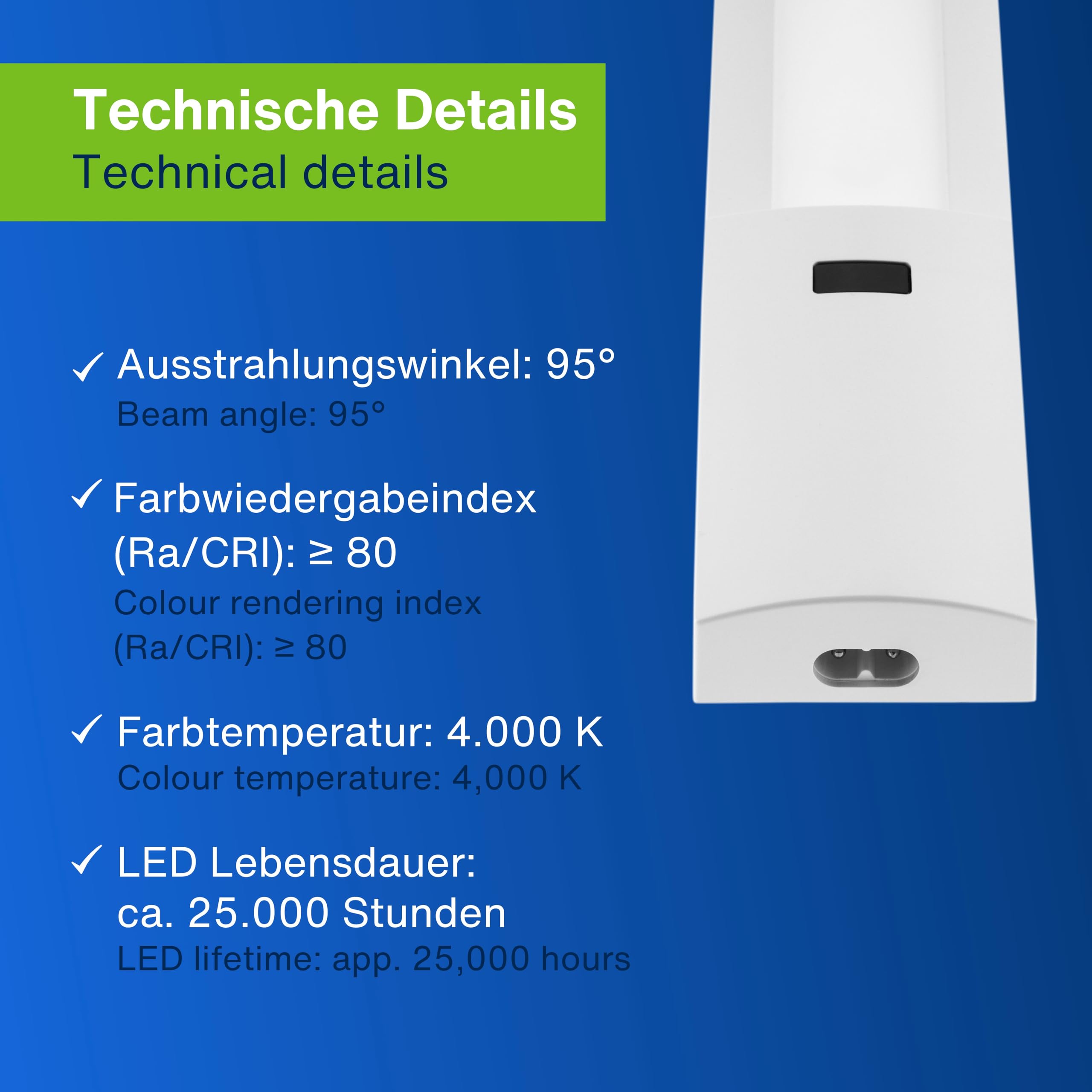 Cassia LED Onderbouwlamp met IR Sensor - 8W - 3 Lichtkleuren - Dimbaar